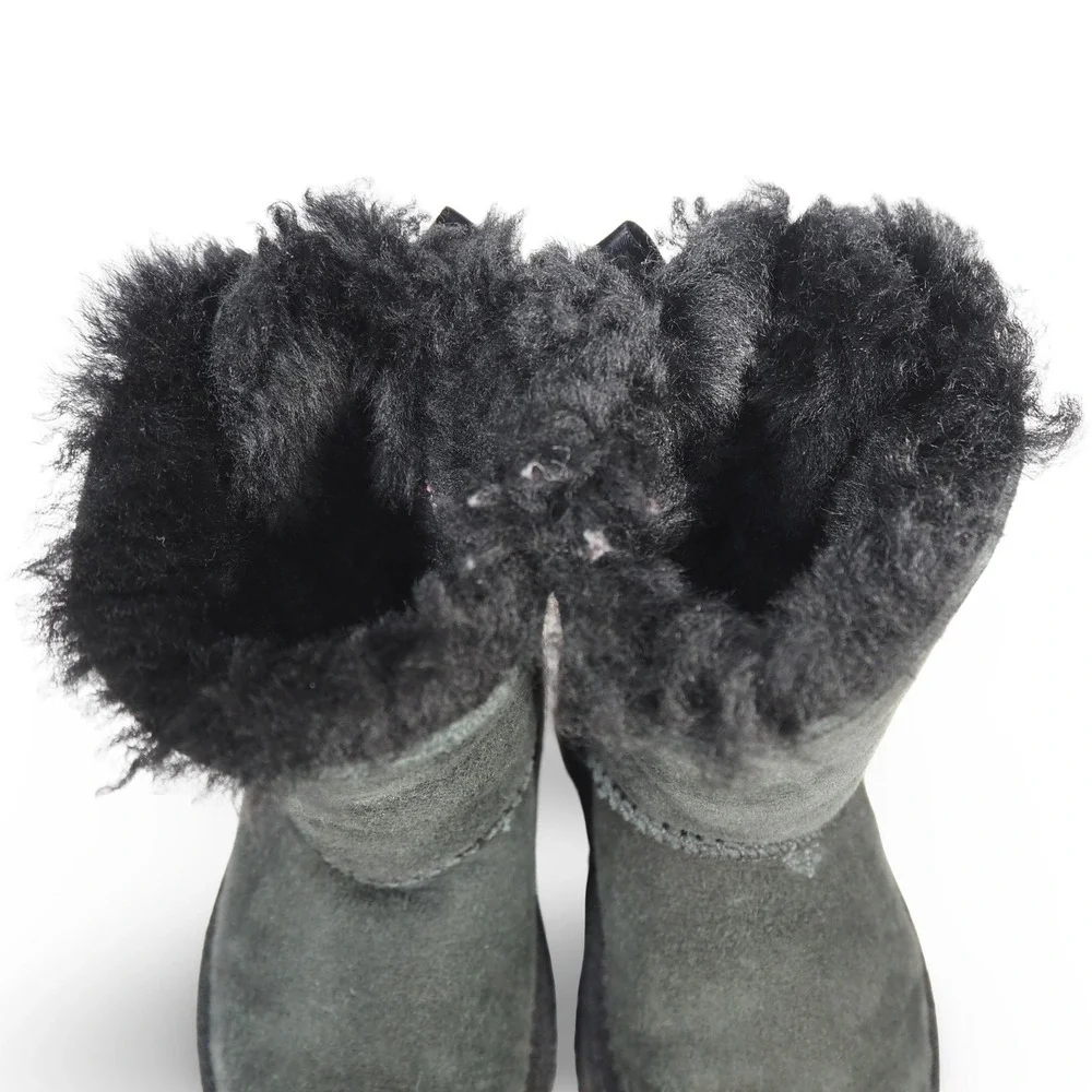 UGG Bailey Bow II‎ Suede Boots 3280T Black Toddler 6 UK 5 EU 22.5